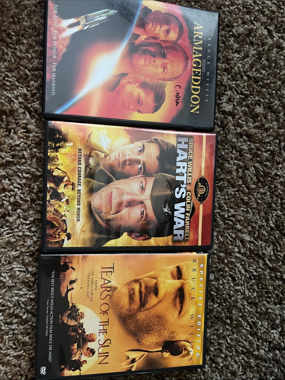 Three Classic Bruce Willis Action DVD’s
